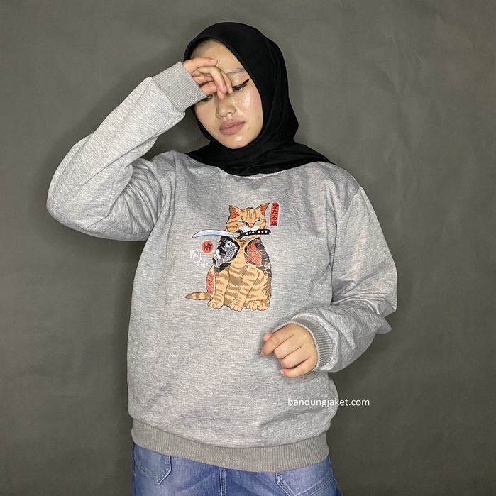 FIGHTING CAT HOLY Sweatshirt II CREWNECK Pria Dan Wanita