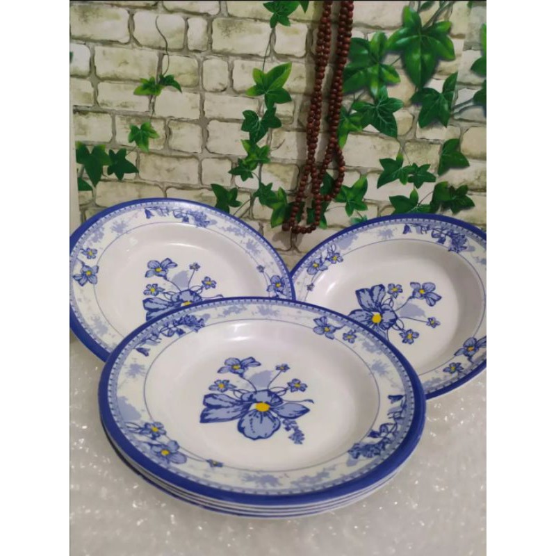 PROMO"Piring Makan Melamin Motif Bunga 9" | Piring Melamin | Piring Melamine