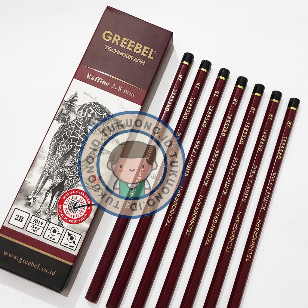 

GREEBEL Pensil 2B Technograph RAFFINE MERAH 2.8mm | 100% Lulus Uji Komputer | Pencil