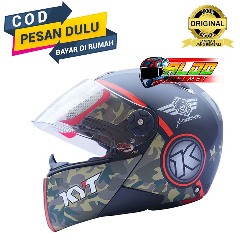 Jual HELM KYT X ROCKET 3 BLACK DOFF GREEN RED FLUO ORIGINAL Shopee