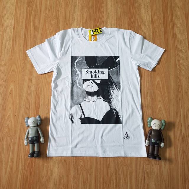 TSHIRT KAOS FR2 SMOKING KILLS WHITE ATASAN DISTRO