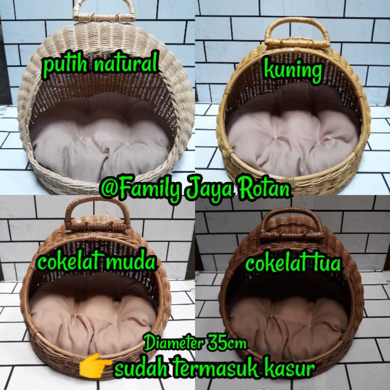 Ay00 Rumah Kucing Rotan Helm/Rumah Anjing Kelinci/Rumah Pets Rotan