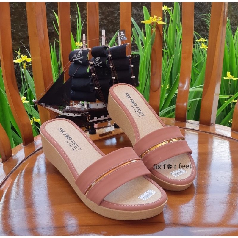 fahrie shoes sendal wedges wanita kokop fh-43