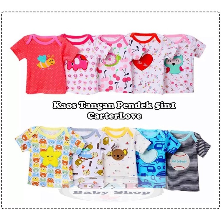 Kaos Bayi CarterLove Tangan Pendek 5in1 / Ecer Satuan
