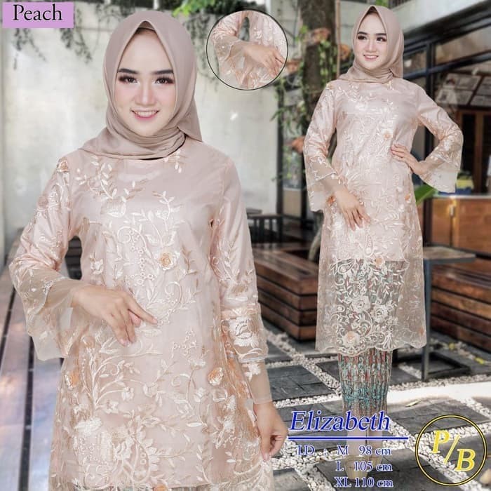 pakaian wanita kebaya tulle elizabet ternew