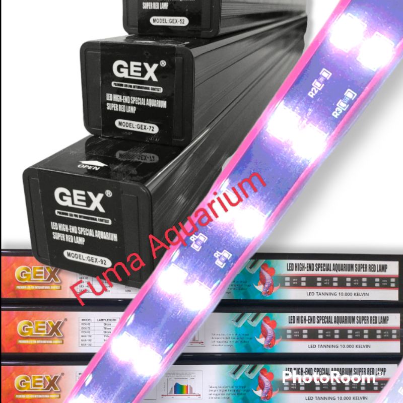 Lampu Tanning View Red Arwana GEX-52 GEX -72 GEX-92 Special Super Red 10.000 kelvin Led Aquarium