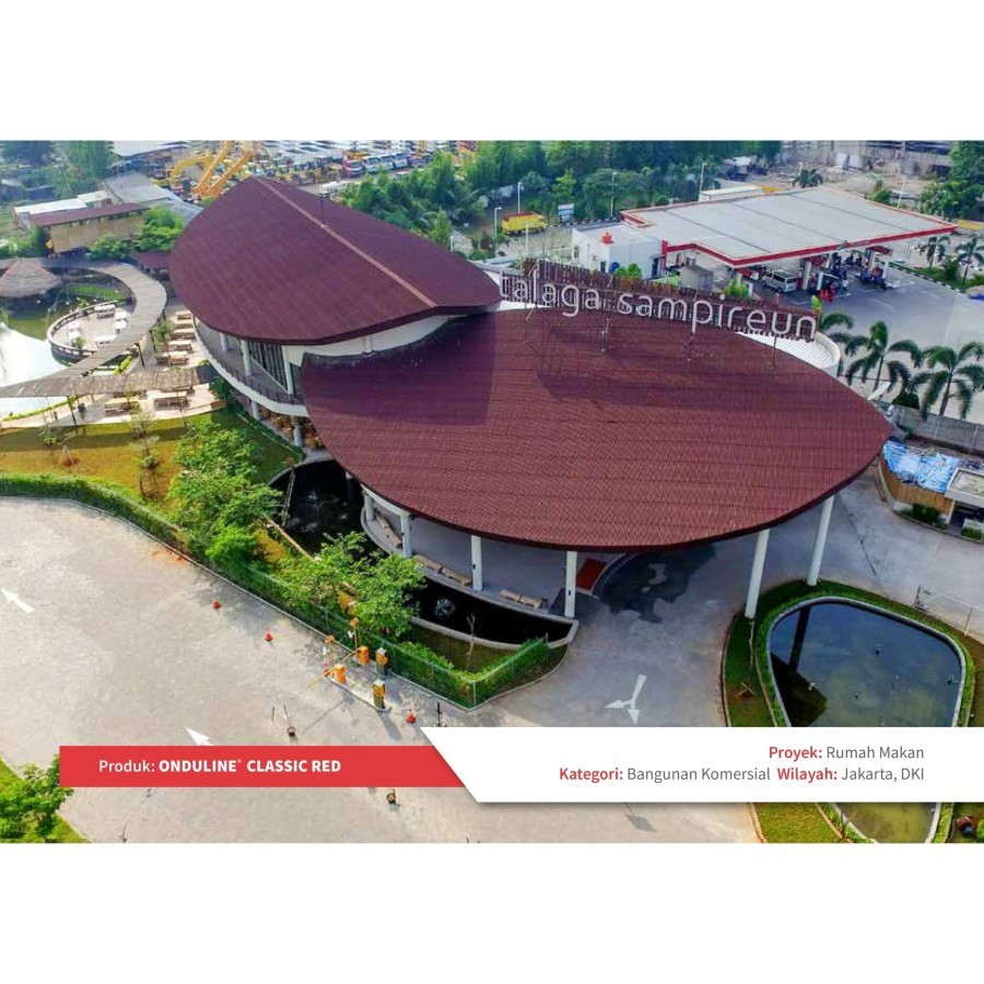 ATAP BITUMEN ONDULINE CLASSIC RED (95CM X 2M) ATAP ASPAL RINGAN