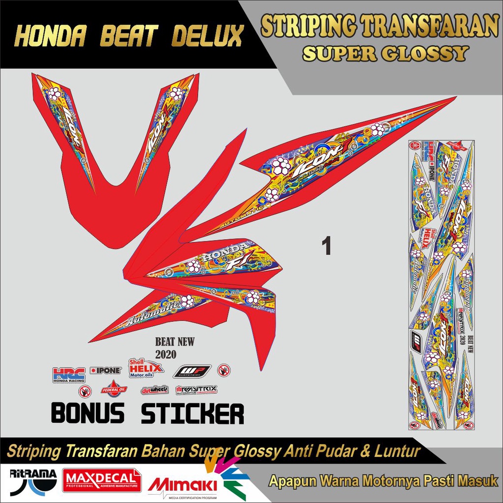 STRIPING TRANSPARAN GLOSSY BEAT DELUXE / BEAT 2020