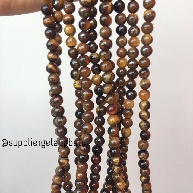 supplier biduri sepah brown tiger eye cokelat 8mm natural star seller