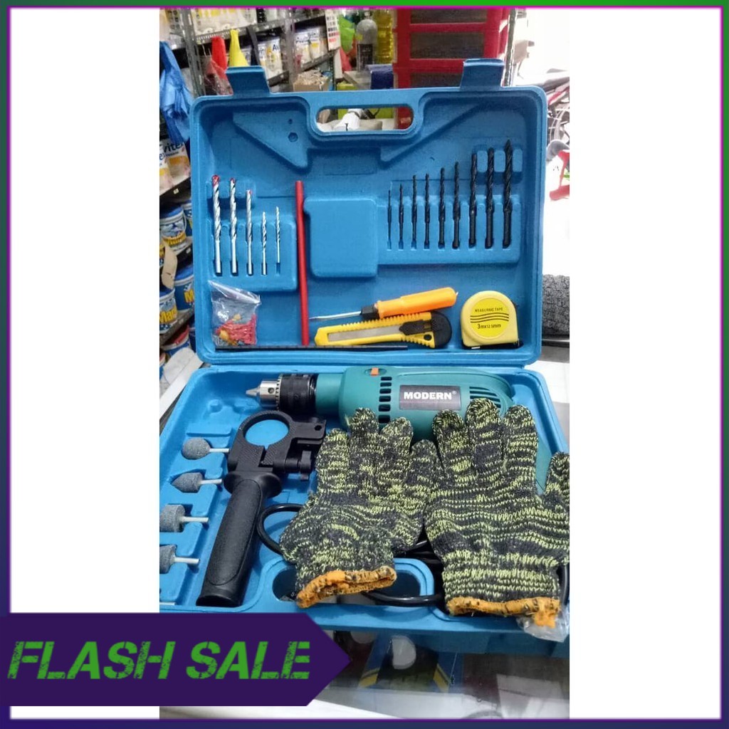 bor listrik modern 1set plus mata bor   bor koper 13mm