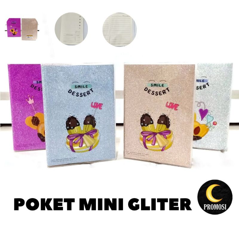 

Agenda Diary~Motif Gliter medium/Notebook aesthetic/Poket Mini Gliter