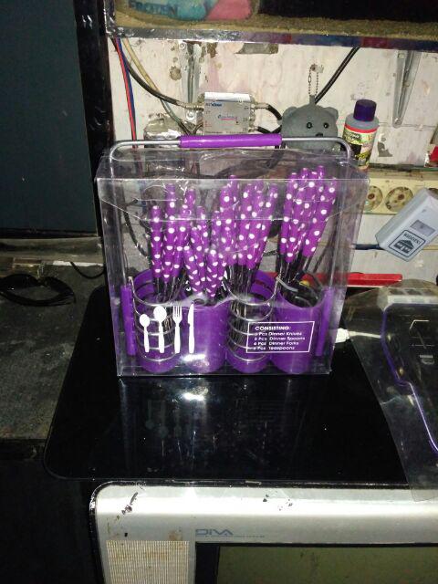 [ Grosiran ] Sendok Polkadot / Sendok Stainless Polkadot Isi 24 Pcs