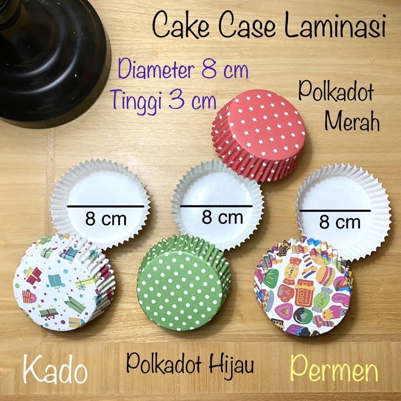 Cake Case Bulat Laminasi 8.5 cm Anti Minyak isi 8-10 pcs / Cake Case Bulat Laminasi 8 cm / Cupcake Case Round PET 8.5cm / Cupcake Case Round PET 8cm / Kertas Alas Kue Bulat Bundar Laminating