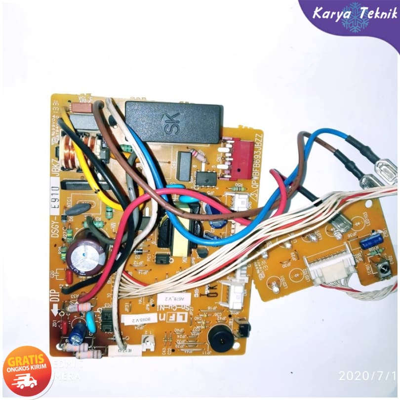 MODUL PCB AC SHARP INVERTER QPWBFB693JBZZ FULLSET SENSOR