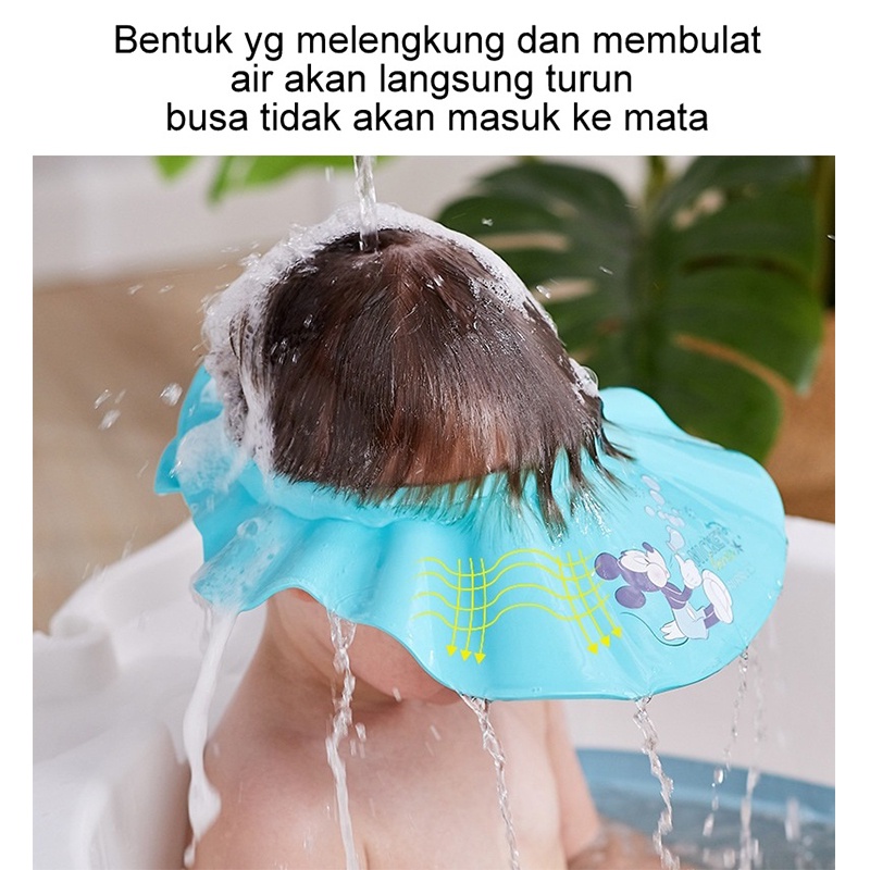 Adjustable Baby Shower Hat disney Shampoo Caps EVA topi keramas bayi ORI