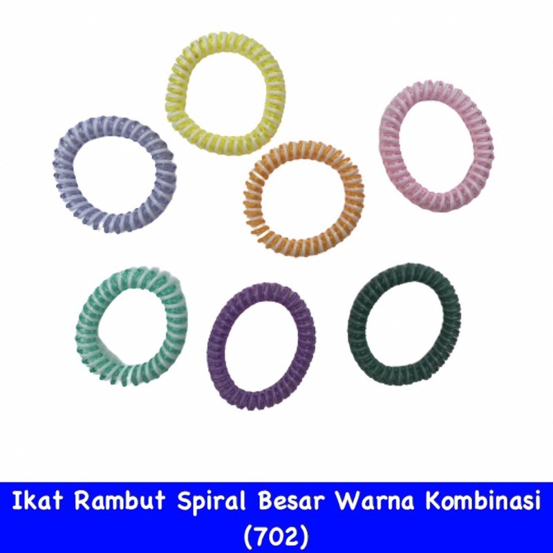 Ikat Rambut Spiral Polos/Motif