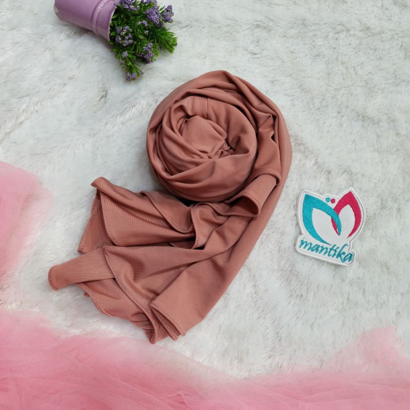 PASHMINA KUPING JERSEY NUNA HIJAB INSTAN PASHMINA VIRAL-Dusty pink