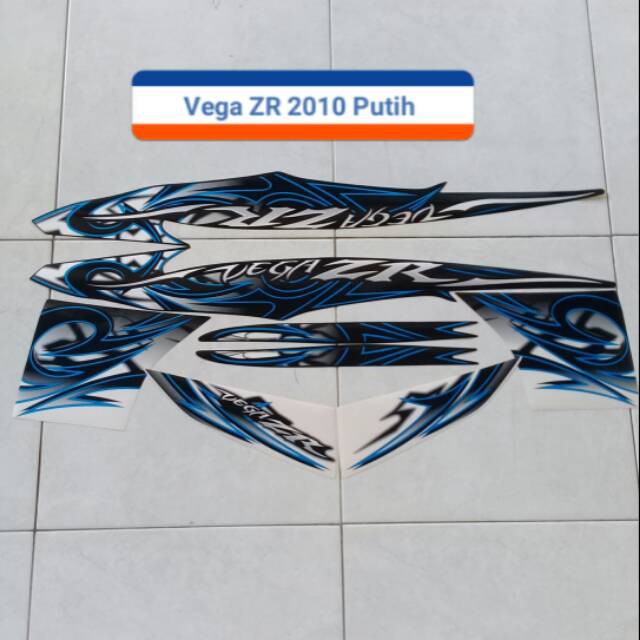 Striping Motor Yamaha Vega ZR 2010 Putih Biru