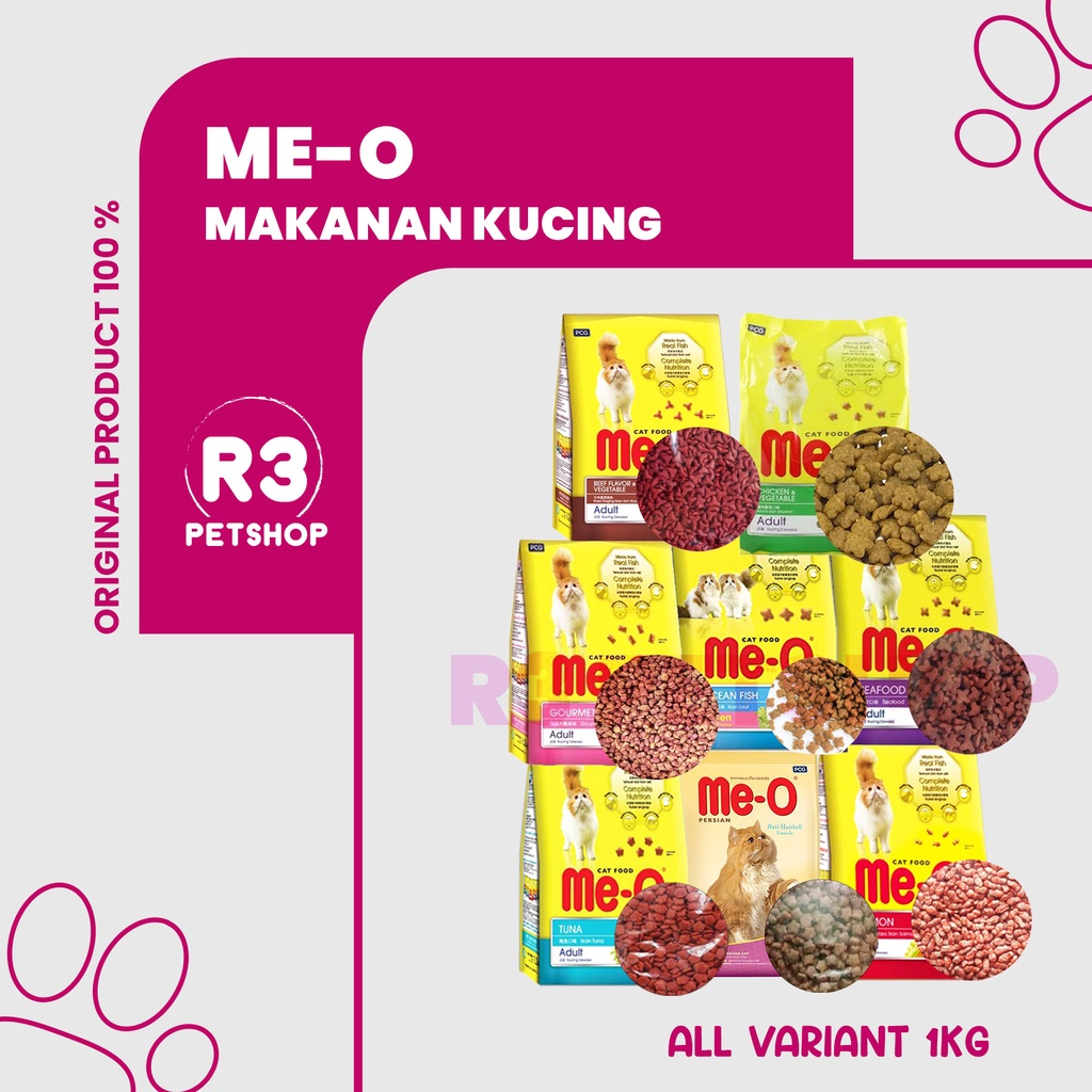 Makanan Kucing kering premium murah MEO 1kg ALL VARIAN