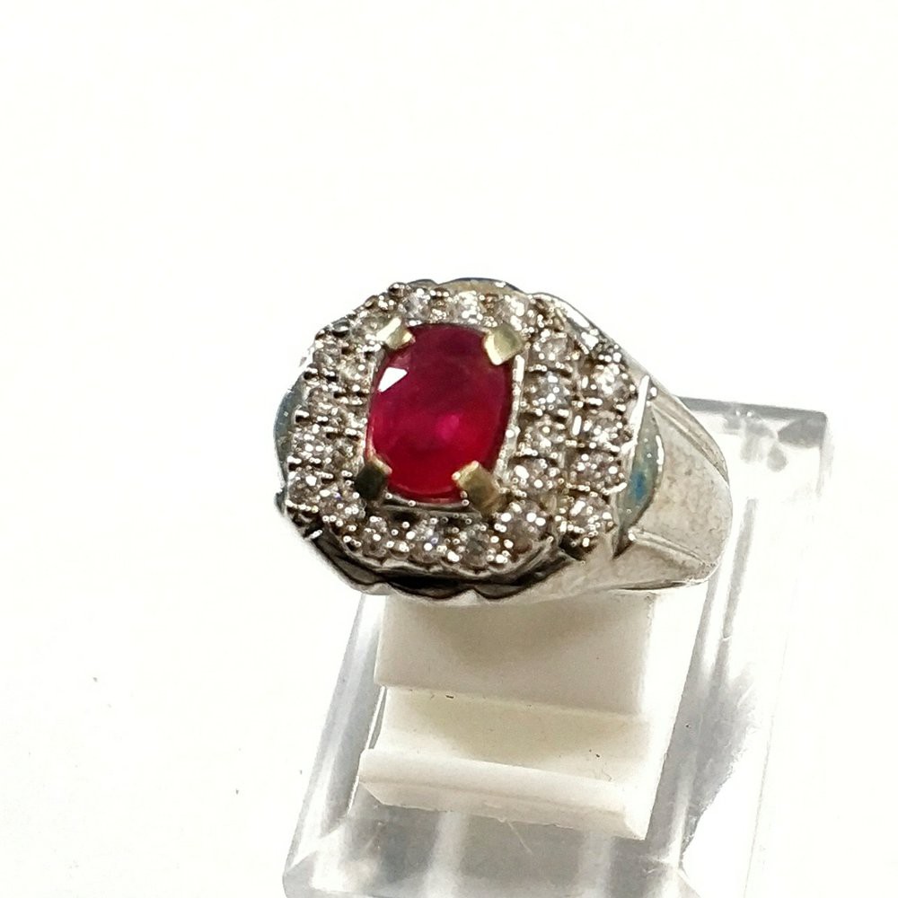 CINCIN BATU AKIK PERMATA NATURAL RUBY MERAH DELIMA CUTING