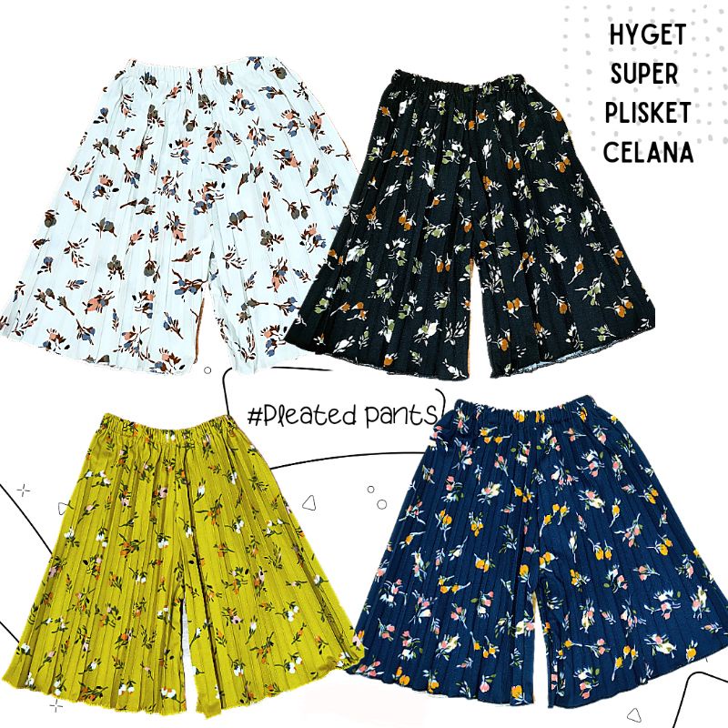 AM27 CELANA PENDEK PLISKET DEWASA JUMBO Motif bunga Pleated Hot Pants