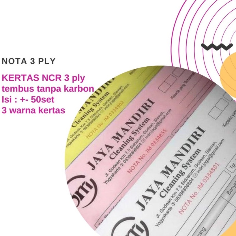 

Cetak Nota 3 Ply 1 Rim ( Nota / surat jalan / kwitansi rangkap 3)