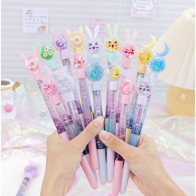 

Pulpen glitter air karakter lucu
