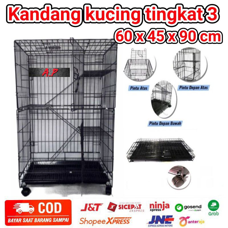 KANDANG KUCING TINGKAT 3 / KANDANG MUSANG / KANDANG KELINCI / KANDANG LIPAT ,BESI LEBIH TEBAL DAN KUATUKURAN STANDAR 60X40X50 DAN TINGKAT 3 60X40X90WARNA RENDOM SESUAI STOK#KANDANGKUCING #KANDANGLIPAT #KANDANGKELINCI #KANDANGMUSANG-8