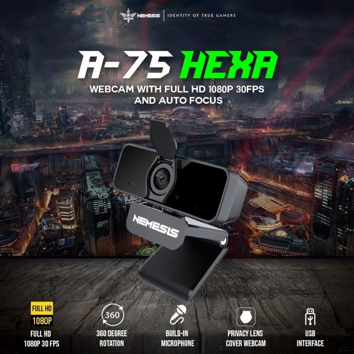 WEBCAM NYK NEMESIS A-75 A75 HEXA (HD 1080p)