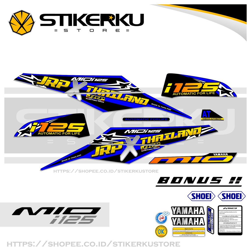 MIO i 125 STOCK DECALS / STRIPING MIO M3 /Z / 125/ STIKER / STICKER / VARIASI/ JRP THAILAND