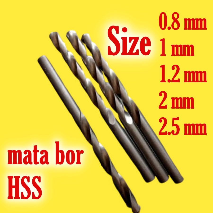 5pcs Mata bor hss PCB 0.8 mm 1 mm 1.2 mm 2 mm 2.5 mm drill  HSS