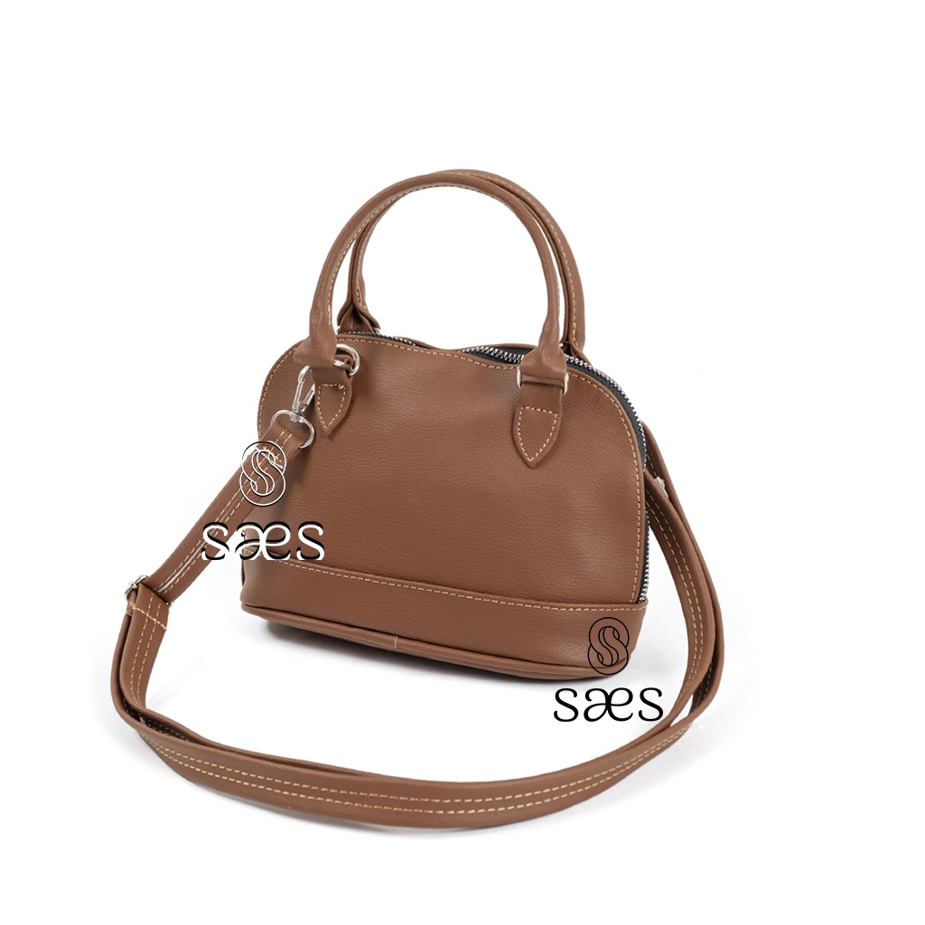 Sling bag Pansy alma mini saes Tas selempang mini Cokelat Tua Murah saes store 003