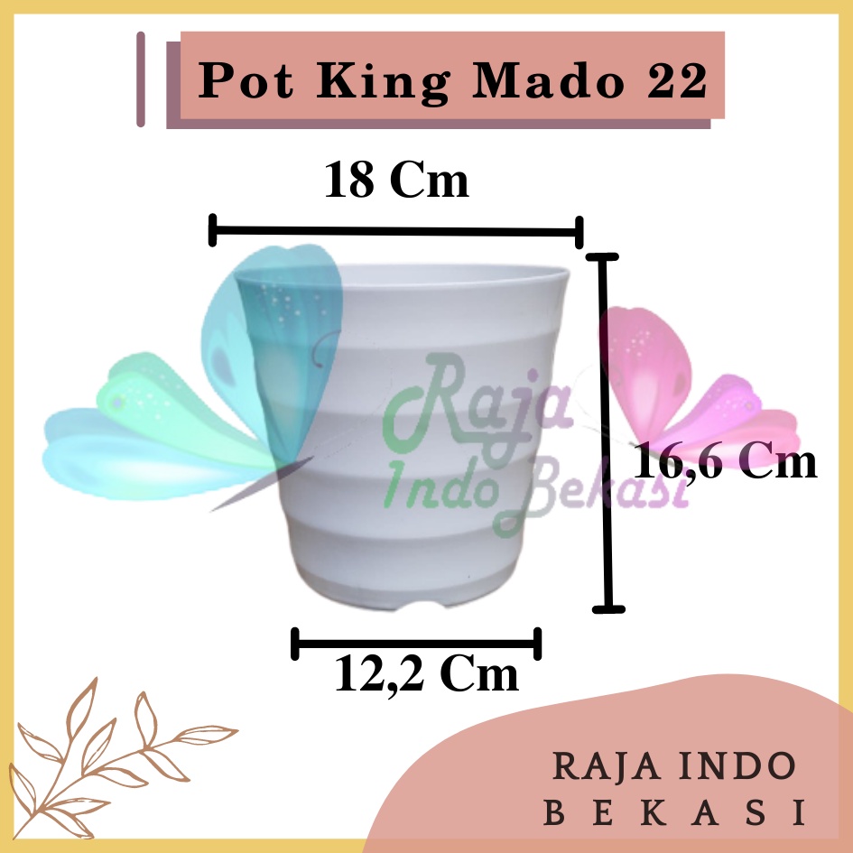 Pot King Mado 22 Putih Da 18 Cm Putih Ungu Hijau Pink Pot Plastik Murah Lucu Mirip Pot Tawon 18 21