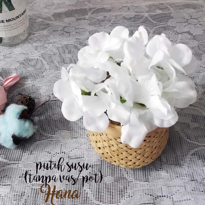 Bunga artificial hydrangea / bunga hidrangea artificial-PUTIH SUSU