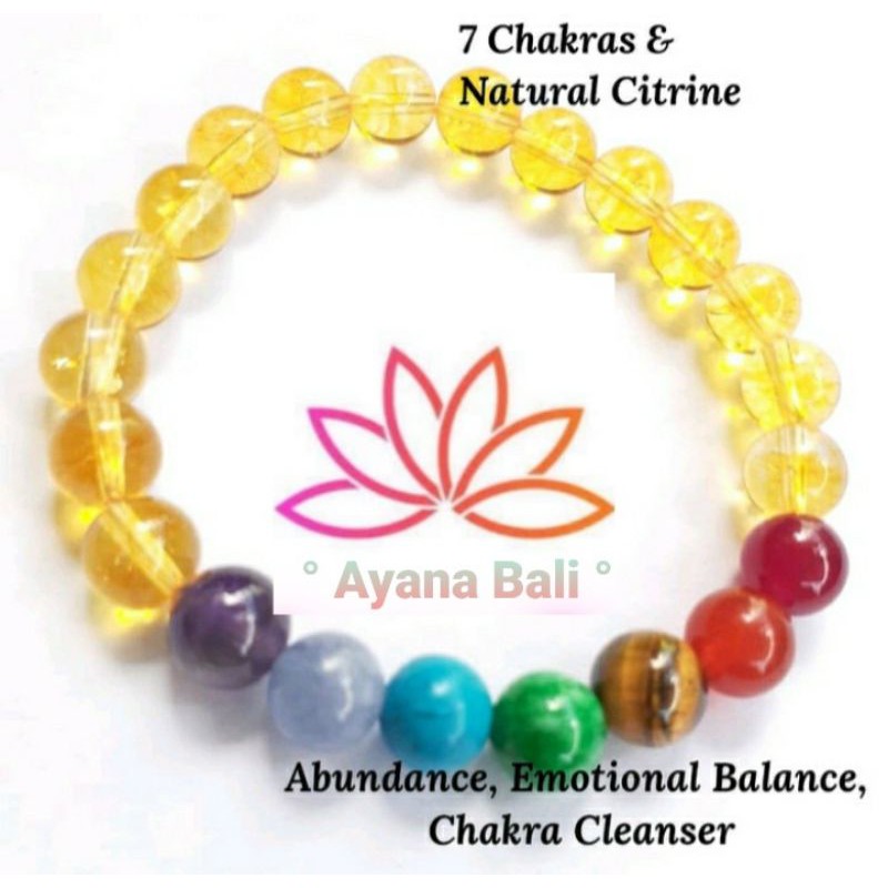Gelang Citrine 7 Chakra Natural