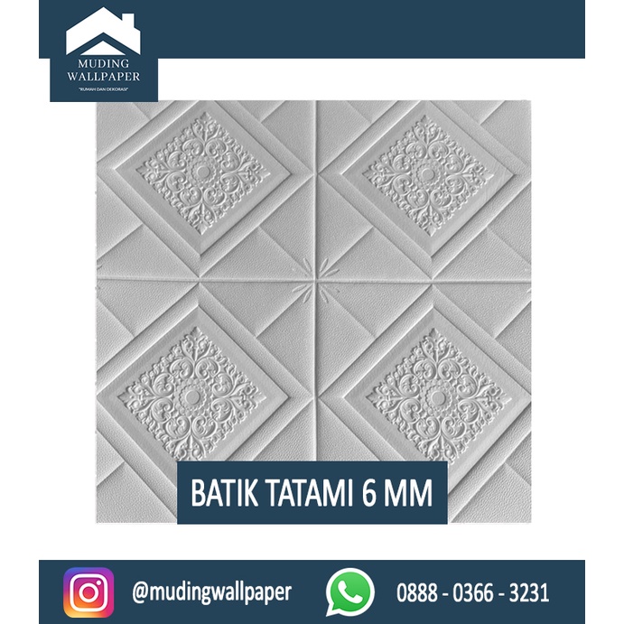 Wallpaper Bata Putih 3D Foam 77 x 70 cm-Batik Tatami 5 MM