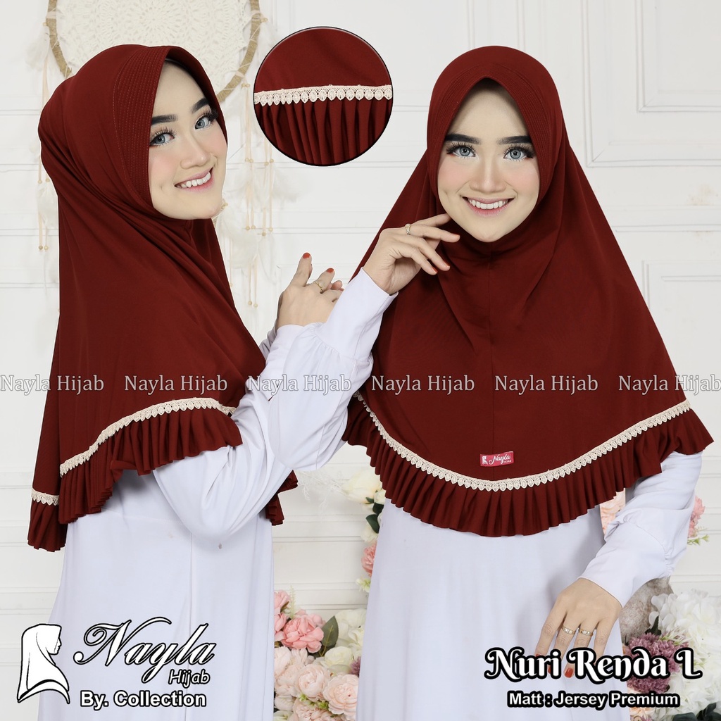 JILBAB INSTAN NURI RENDA L KERUDUNG BERGO JERSEY PREMIUM TERMURAH DAN TERLARIS NAYLA HIJA'B