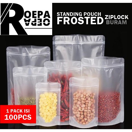 STANDING POUCH FROSTED ZIPLOCK / STANDING POUCH BURAM DENGAN ZIPPER (BISA UNTUK ISI CAIRAN)