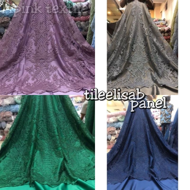 kain Bahan Tile bordir Garden kain kebaya / kain meteran