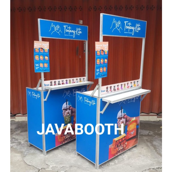 stPROMO booth jualan lipat portable atap polos tatakan depan meja dagang dagangan event desk grobak gerobak jualan cilok lipat booth boot   minuman minum portable portabel minimalis mini stand dagang jualan portable alumunium kekinian