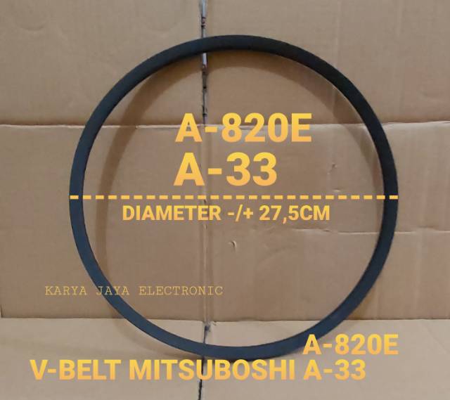 V-BELT VANBELT FANBELT MITSUBOSHI MESIN CUCI GRADE A (A23,A-26,A-27,A-28,A-29,A-32,A-33(A-820E)