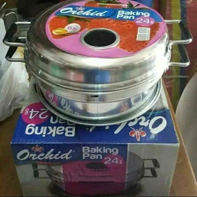 baking pan orchid cetakan kue bolu 24 cm tuangan bolu 6 telur