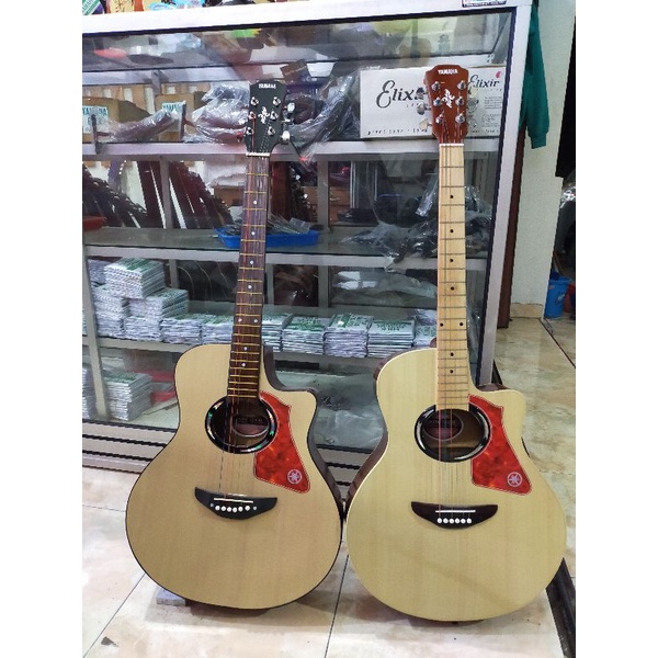 GITAR AKUSTIK PEMULA YAMAHA FREE PACKING KAYU