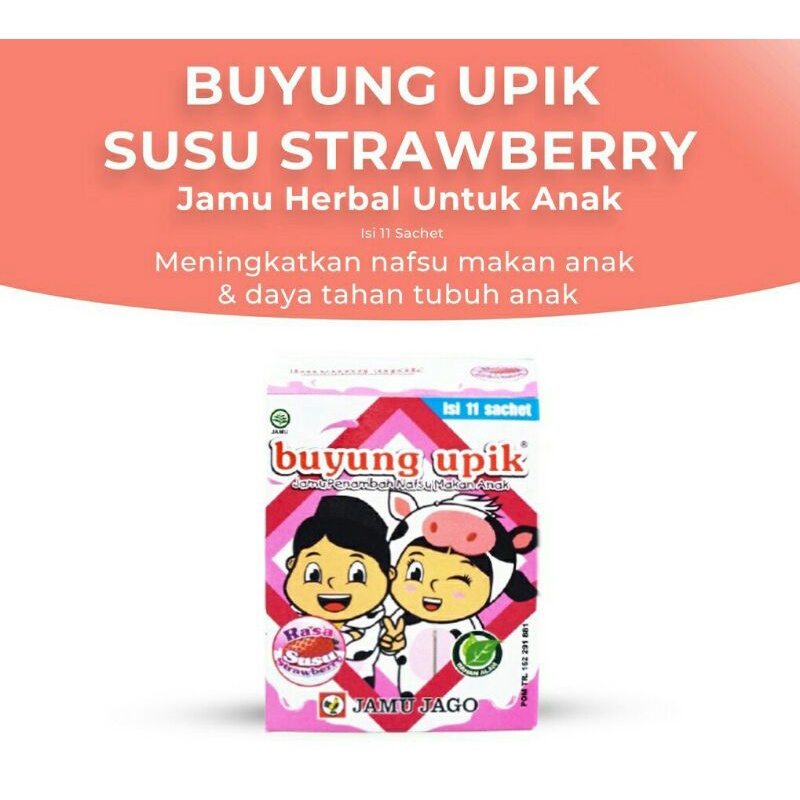 

Buyung Upik Rasa Susu Strawberry Jamu Penambah Nafsu Makan Anak