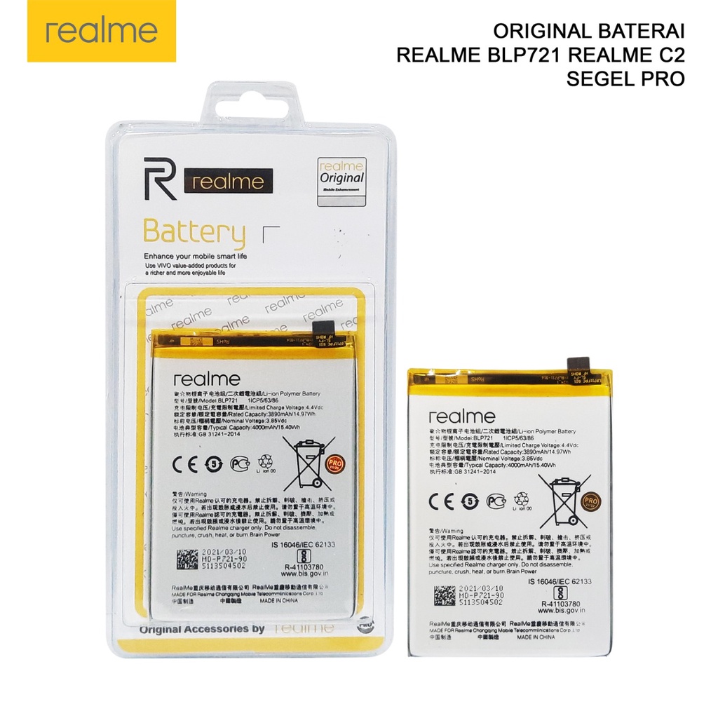 Batre Baterai REALME C2 BLP 721 Batre 3890 MAH Battery REALME C2 ORIGINAL 99% BATRE