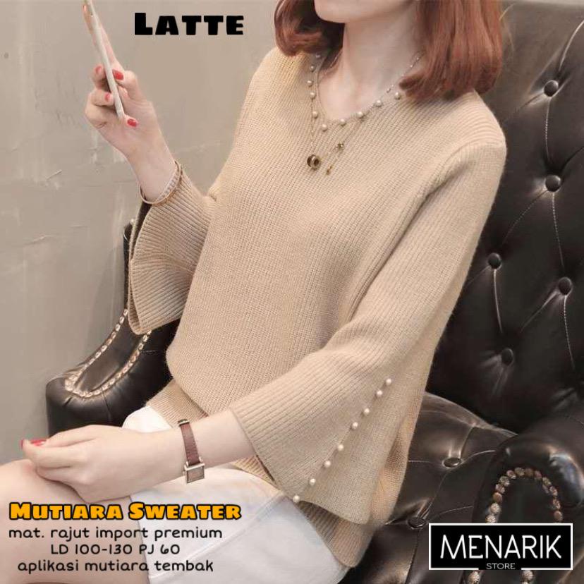 MUTIARA SWEATER BAJU OUTER RAJUT HALUS TEBAL LD 100-130 PJ 60