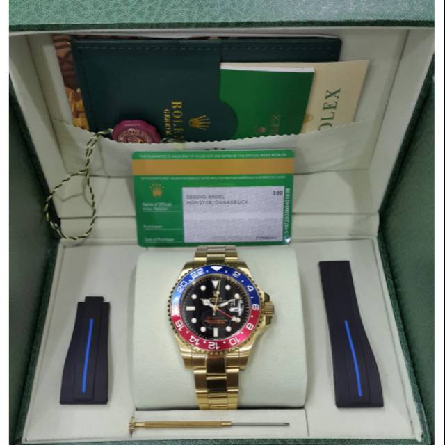 Jam tangan Rolex GMT Automatic Rantai Gold