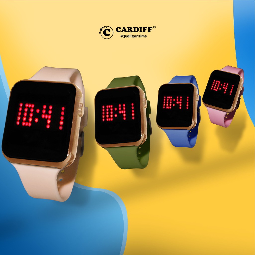 Led Watch Original Jam Tangan Wanita Pria Digital Led strap Rubber Rose Gold