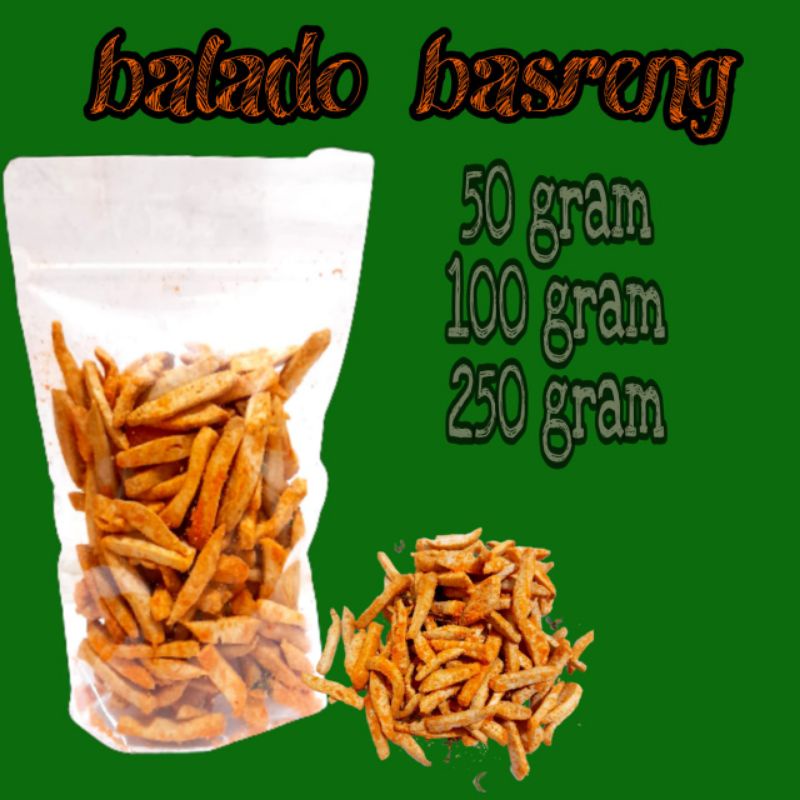 

50g Basreng Balado Original Pedas Baso Goreng Daun Jeruk Cemilan Enak Pedas Murah