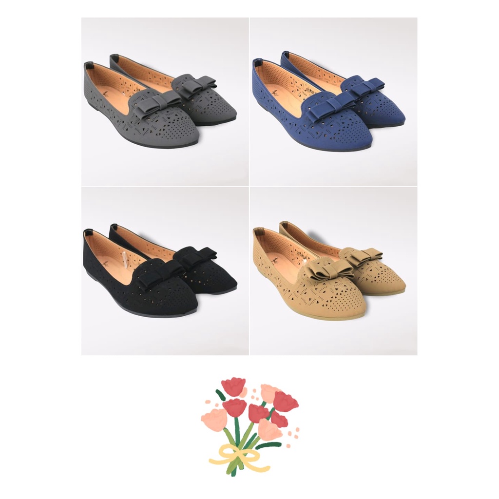 Dea Flat Shoes Loafer Bow wanita 2010-065